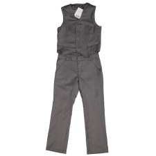 Virgin Wool Gray Trousers And Vest