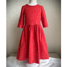 Red Dress With Golden Glitter