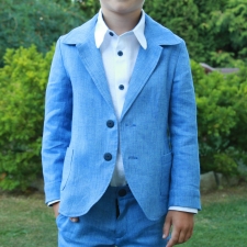  Blue Jacket, 100% Linen