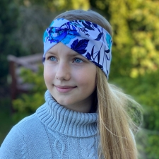 Headband With Blue Flowers