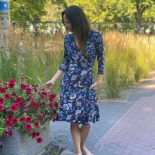 Wrapped Dress Blue Floral