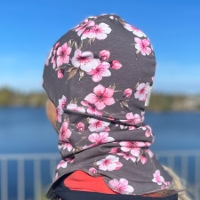 Balaclava, one side 100% merino wool / other side cotton flowers  -6 to +6 °C