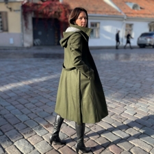 Green Wintercoat With Virgin Wool And Cashmere