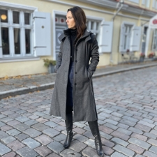 Dark Gray Wintercoat With Virgin Wool And Cashmere