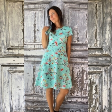 Blue Dress With Birds And Flowers